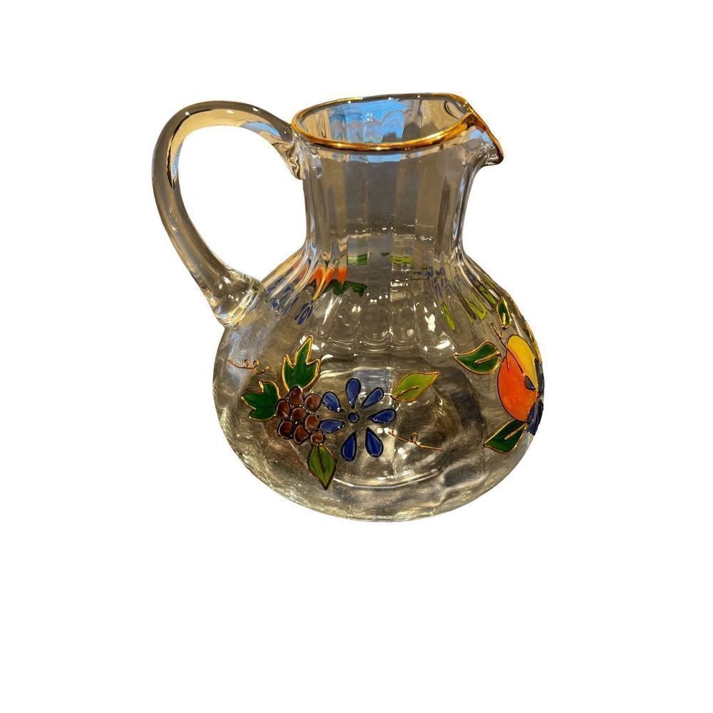 Vintage Venetian fruit pitcher accented in 24k gold